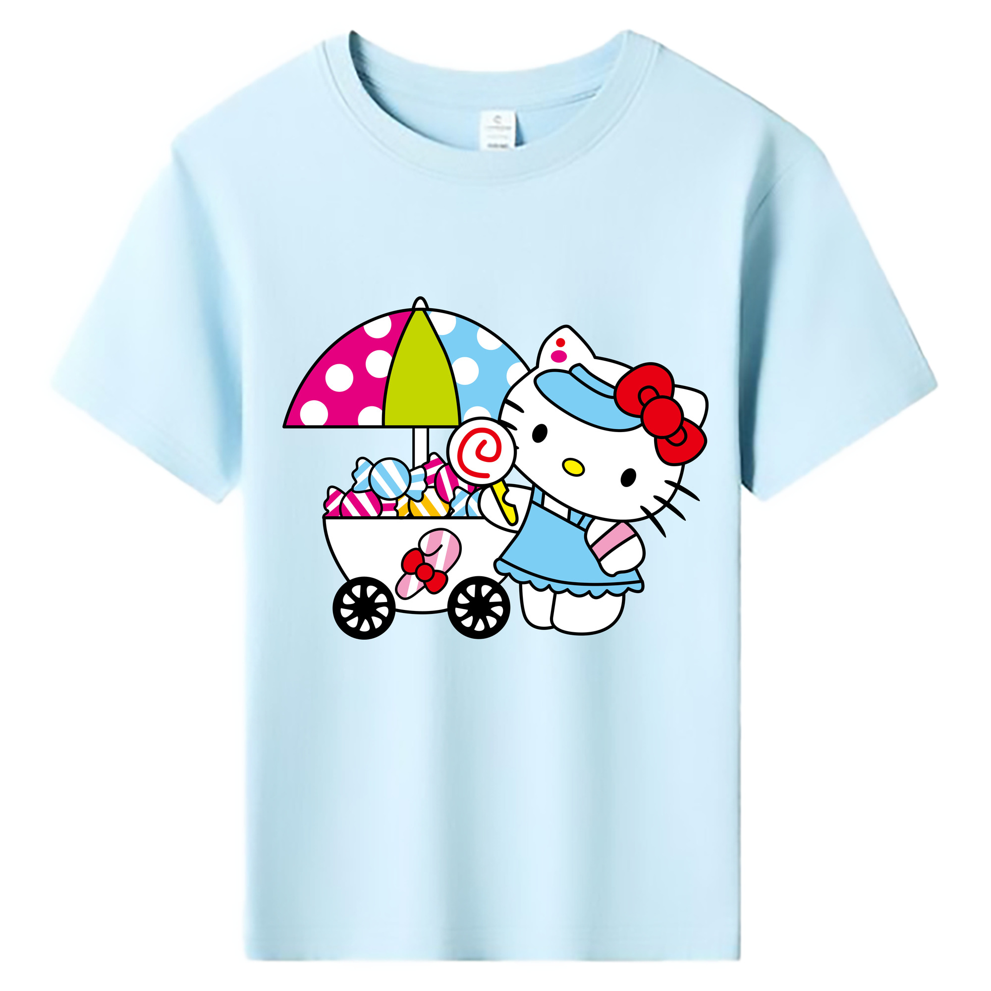 （画像用） Hello Kitty ハローキティ 綿100％キッズTシャツ（フロントプリント）